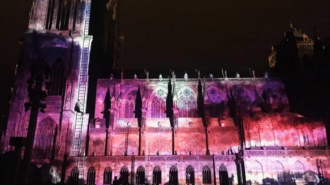 Illuminations Cathédrale de Strasbourg 2017, light show, Strasbourg Cathedral, video mapping, spectacol catedrala strasbourg